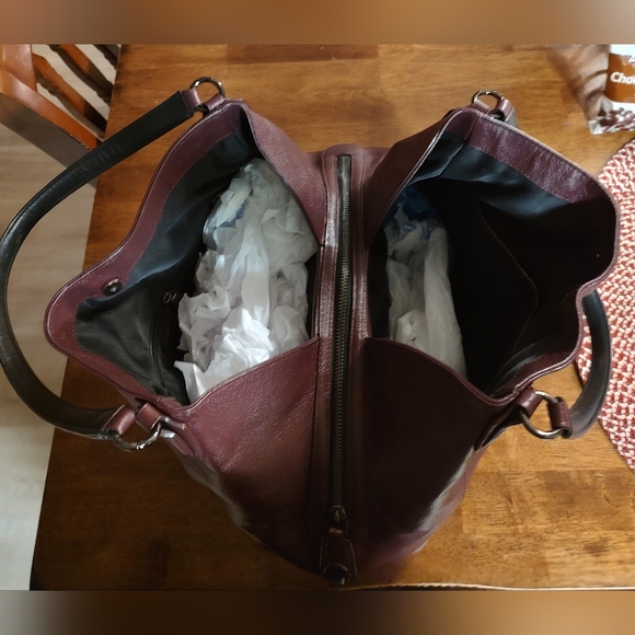 Coach Pebbled Leather Shoulder Bag in Burgundy - Picture 5 of 7